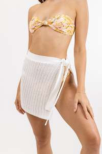 Womens Overswim: Desert Knit Sarong Off White