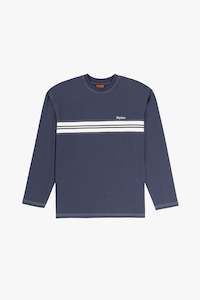 Mens T Shirts: Vintage Panel LS T-Shirt Navy