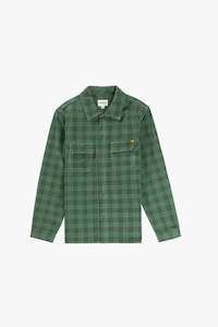 Cord Check Overshirt Green