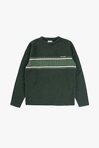 Mens New Arrivals: Mohair Stripe Knit Dark Green