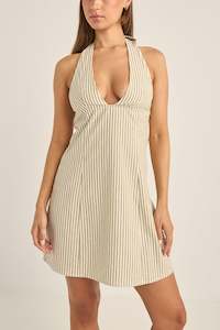 Womens New Arrivals: Valley Stripe Halter Mini Dress