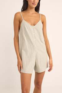 Valley Stripe Adjustable Romper Ivy