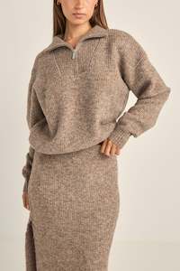 Womens New Arrivals: Quinn Zip Knit Oatmeal