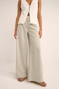 Valley Stripe Wide Leg Pant Ivy