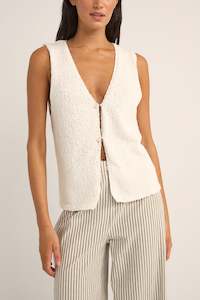 Womens New Arrivals: Adele Longline Knit Vest White