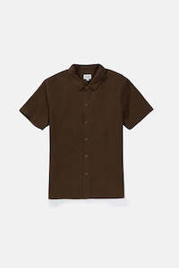 Classic Linen SS Shirt Chocolate