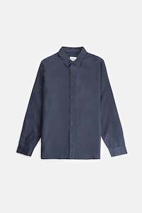 Classic Linen LS Shirt Worn Navy