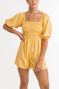 Extra 20 Off Womens: Maia Smocked Playsuit Butter