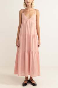 Womens New Arrivals: Classic Tiered Midi Dress Rose