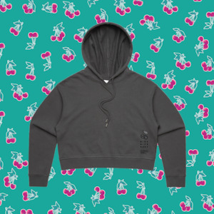 DARK MODE CROOPED HOODIE - Rice Rice Baby