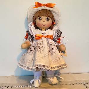 Cloth doll ,100% cotton knit: Amber. 38;cm Fair Complexion Rag Doll