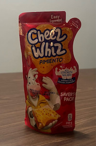 Kraft Squeeze Cheese Whiz 210g Pimiento In Pouch