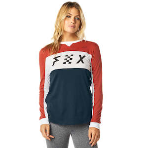 FOX WOMENS SCRAMBLER LS TOP [DARK RED]