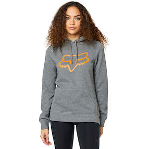 WOMENS CENTERED PULLOVER HOODY [GREY/ORANGE]