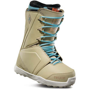 Snow Boots: 32 WOMENS LASHED SNOWBOOTS [TAN/BLUE]