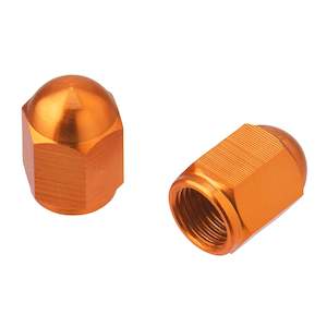 DRC ALUMINUM VALVE CAPS 2PCS ORANGE