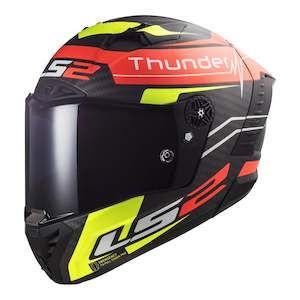 Helmets Road: LS2 FF805C Thunder Carbon Attack - Matte Red / Hi-Vis Yellow 06