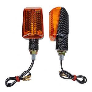 Indicators Road: Whites Flasher Universal Short Mount Carbon (Pair)