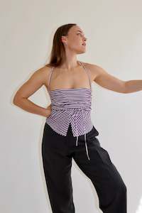 Clothing: Purple Striped Tobi Top S