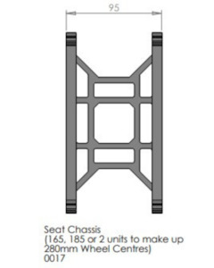 Seat Std Chassis 95mm (165-280mm wheel center)