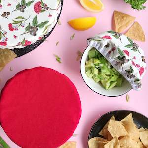 EUCALYPTUS & RED | Bowl cover set of three