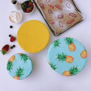 PINEAPPLES & BUTTERCUP | Bowl cover set of three