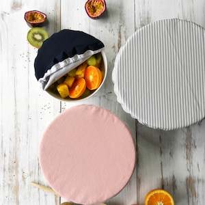 BLUSH, NAVY & GREY STRIPES | Bowl cover set of three