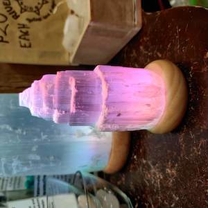 Internet only: Mini 10 x 5 cm Selenite LED Lamp with Mood Change Lighting