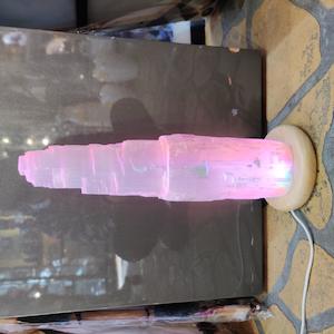 Extra Large 35cm Selenite LED Lamp with Mood Change Lighting