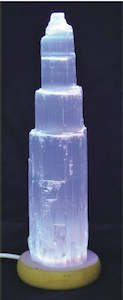 Internet only: Large 25cm Selenite Lamp with mood change