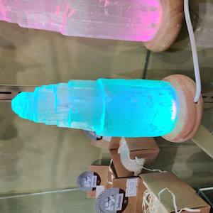 Mini 15 x 5 cm Selenite LED Lamp with Mood Change Lighting