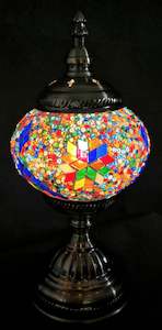 Internet only: Multi Color Round Turkish Mosaic Lamp