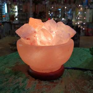 Carved Himalayan Salt Lamp Bowl - 12W