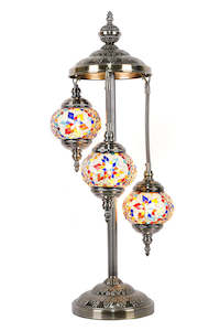 Colourful Stained Glass Three Tier Luxury Turkish Mosaic Lamp