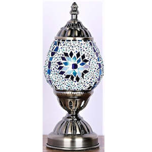 Blue Oval Turkish Mosaic Lamp