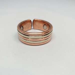 Stripes Copper Magnetic Ring