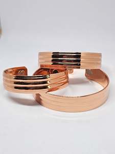 Handmade NZ Pure Copper Bracelet with Stripes