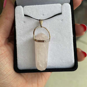 Rose Quartz silver point pendant