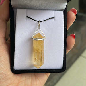 Citrine silver point pendant