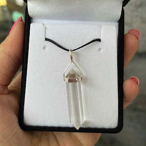 Clear Quartz silver point pendant