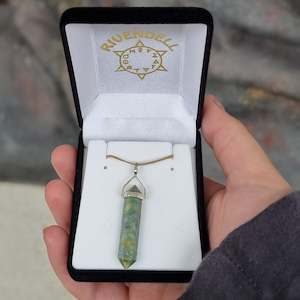 Ruby & zoisite silver point pendant