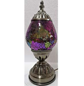 Purple Oval Turkish Mosaic Lamp