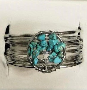 Turquoise Howlite Tree of Life Bracelet