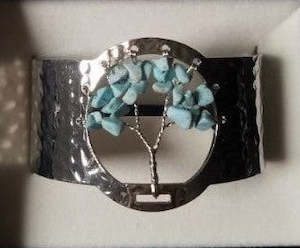 Turquoise Tree of Life Silver Plated Bracelet