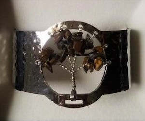 Internet only: Tiger's Eye Tree of Life Silver Plated Bracelet