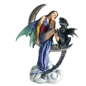 Fairy with Dragon on Moon