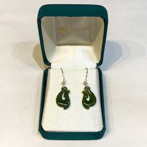 Fish Hook Greenstone Earrings