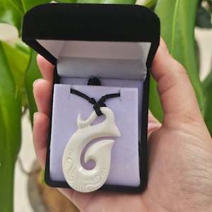 Internet only: Handcarved Fish Hook Bone Carving Pendant