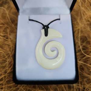 Handcarved Bone Koru Pendant