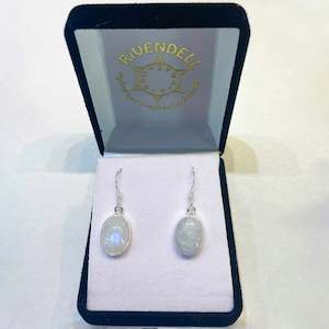 Moonstone 925 Sterling Silver Oval Drop Earrings